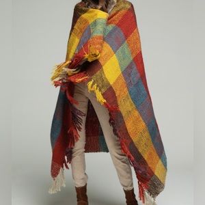 Spiced Cha Chunky Yarn Multicolor Plaid Throw Blanket